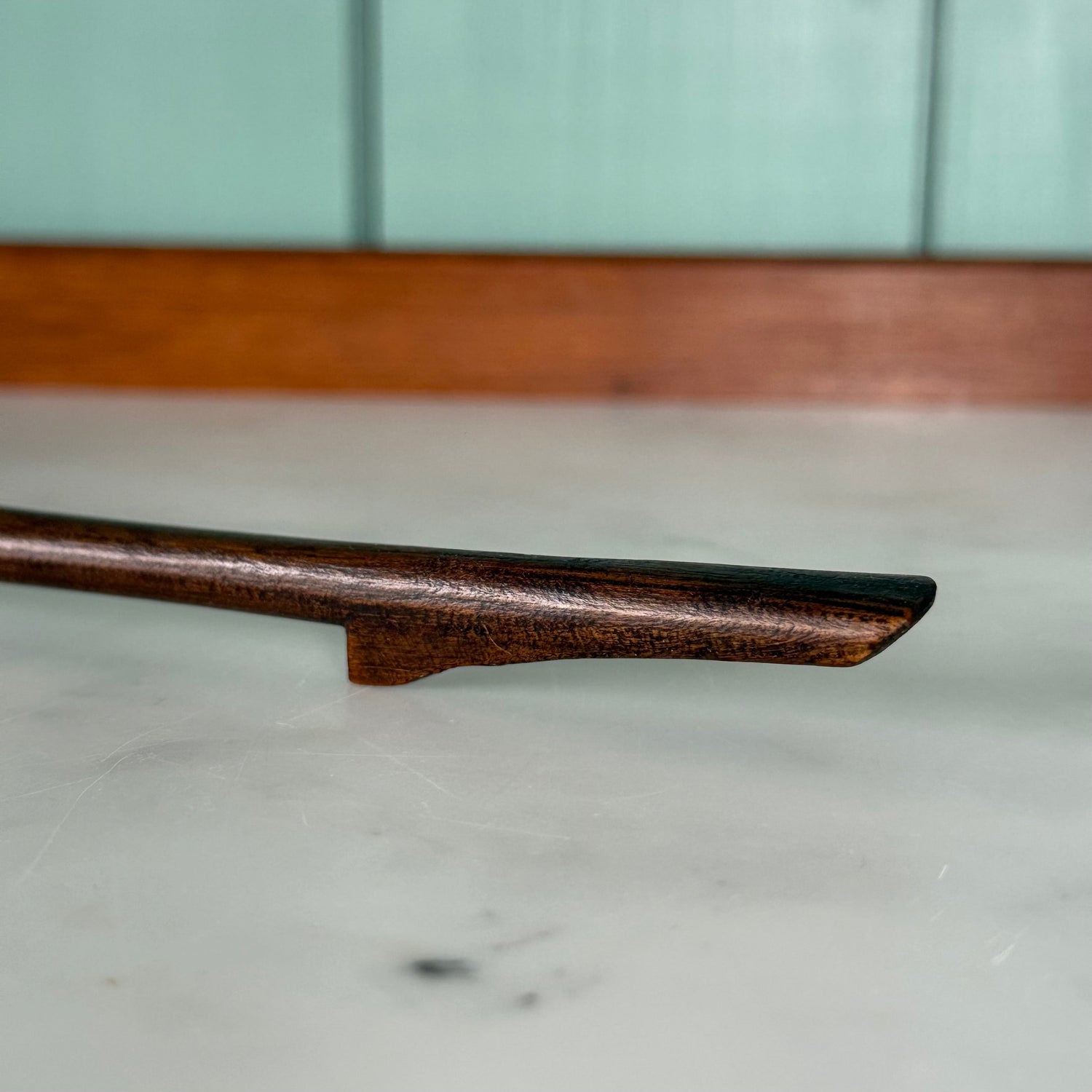 Antique Welsh Cawl Spoon Treen Wooden Ladle