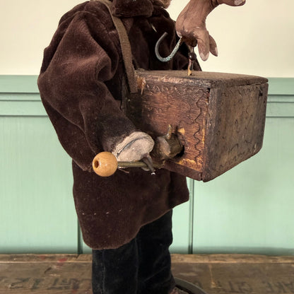 Antique German Organ Grinder Monkey Automaton Recknagel Bisque Head c1900