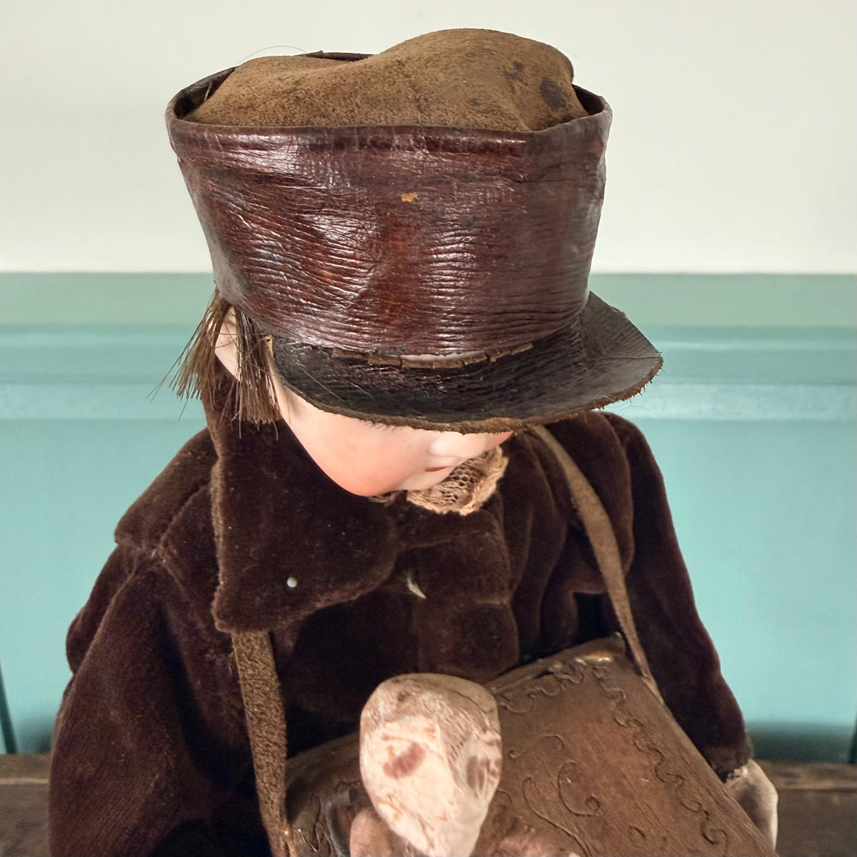 Antique German Organ Grinder Monkey Automaton Recknagel Bisque Head c1900