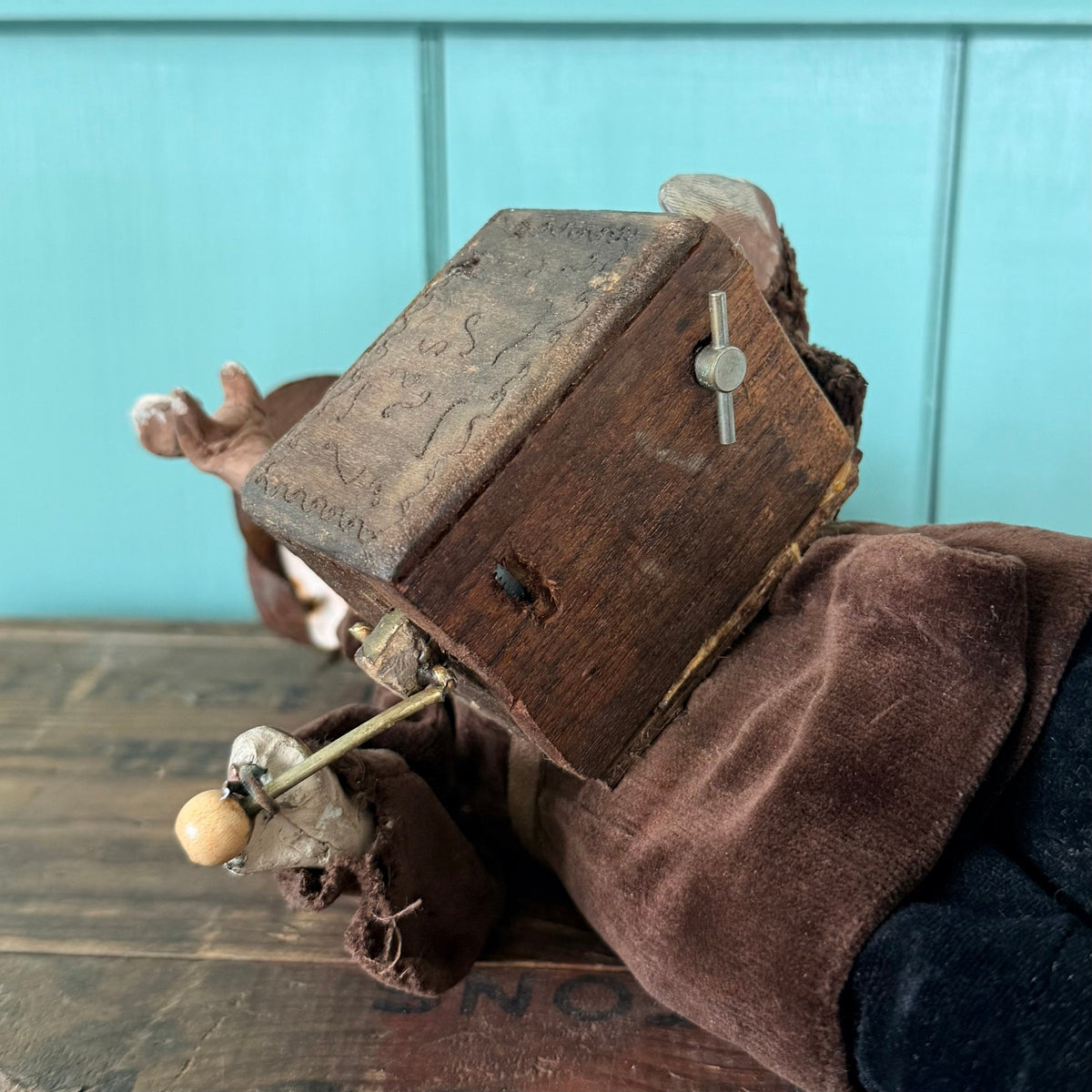 Antique German Organ Grinder Monkey Automaton Recknagel Bisque Head c1900