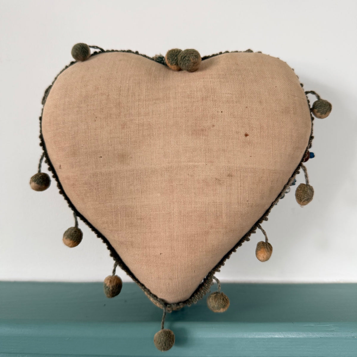 WW1 Coldstream Guards Sweetheart Pin Cushion Beaded Heart Think of Me