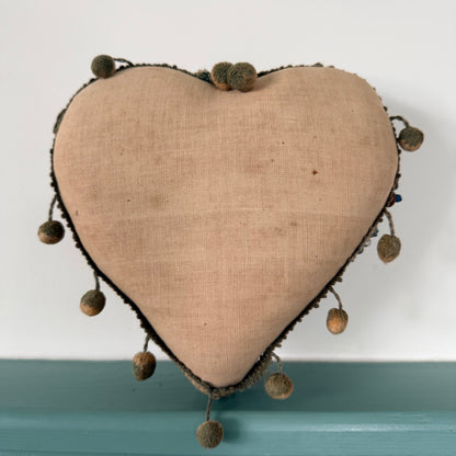 WW1 Coldstream Guards Sweetheart Pin Cushion Beaded Heart Think of Me