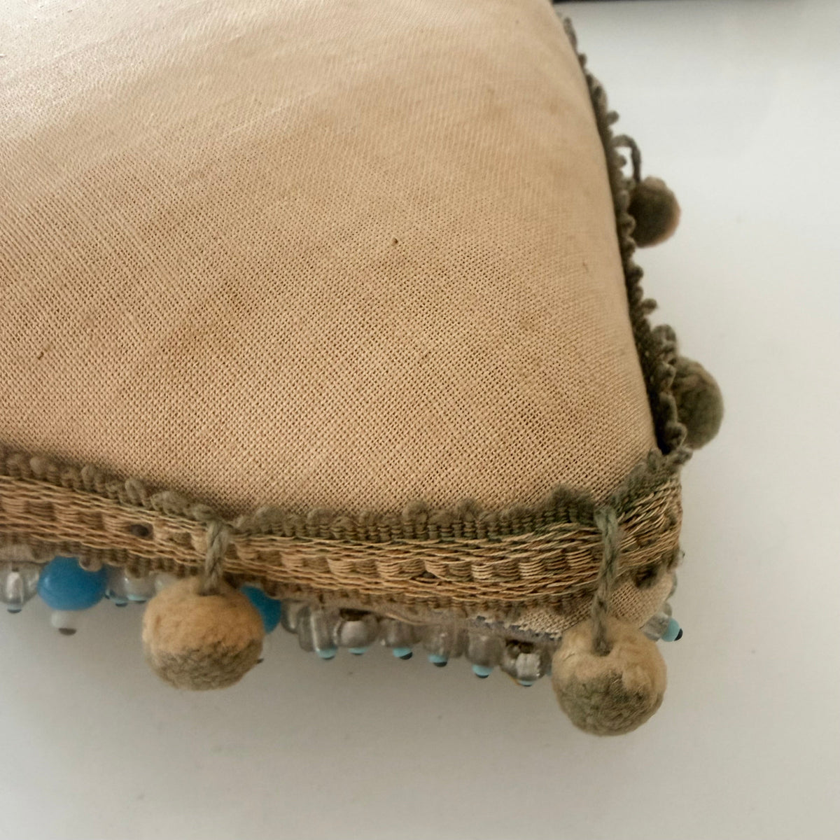 WW1 Coldstream Guards Sweetheart Pin Cushion Beaded Heart Think of Me