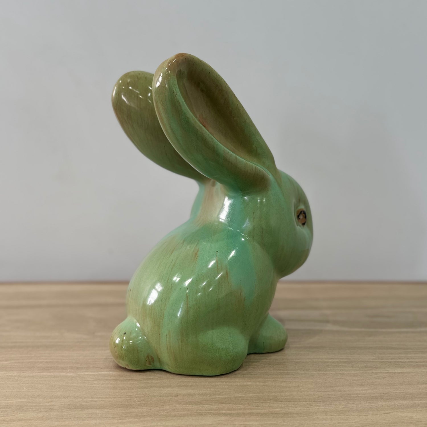 Extra Large Vintage Green Pottery Rabbit Denby SylvaC Style Mid Century