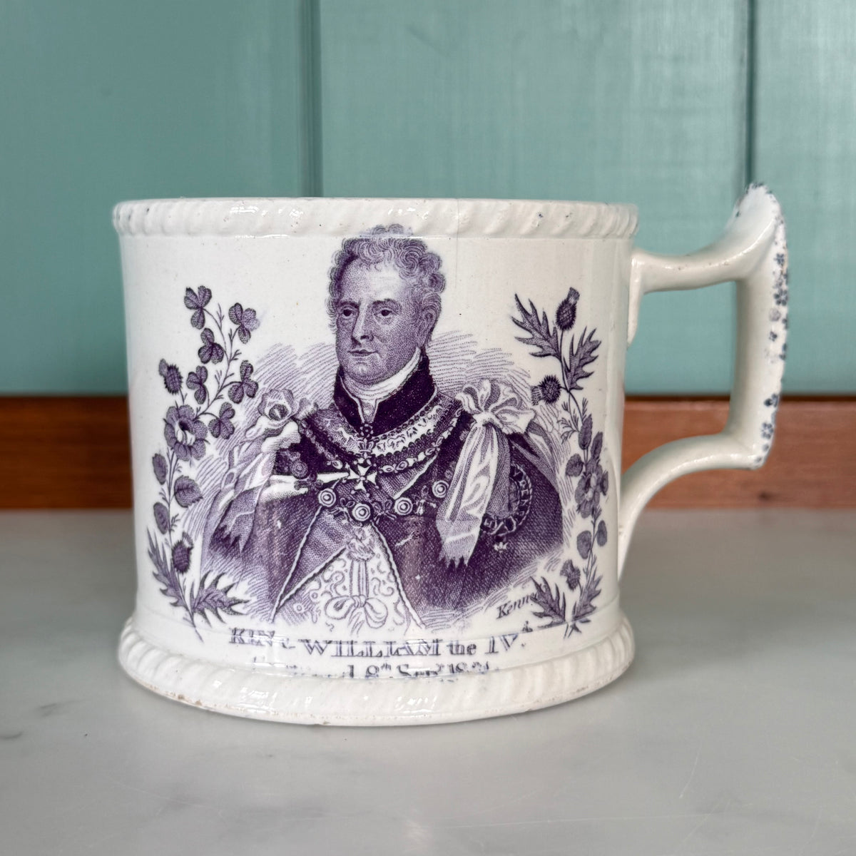 William IV 1831 Coronation Pearlware Mug – C &amp; R