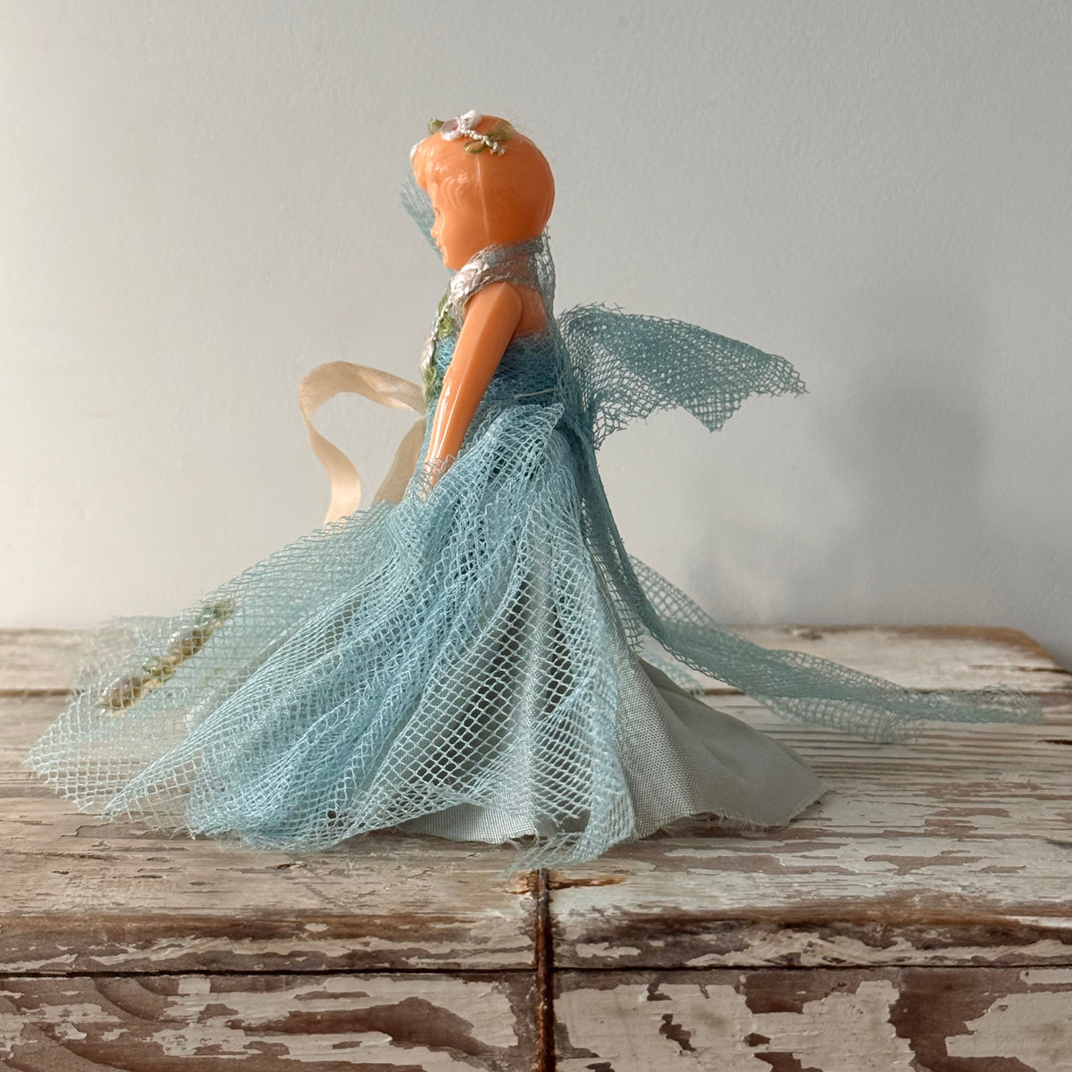 Vintage Blue Christmas Tree-Top Fairy – c.1950s–1960s