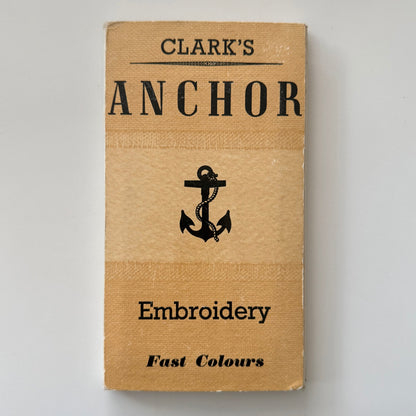 Vintage Clark’s Anchor Embroidery Thread Colour Shade Card c.1954