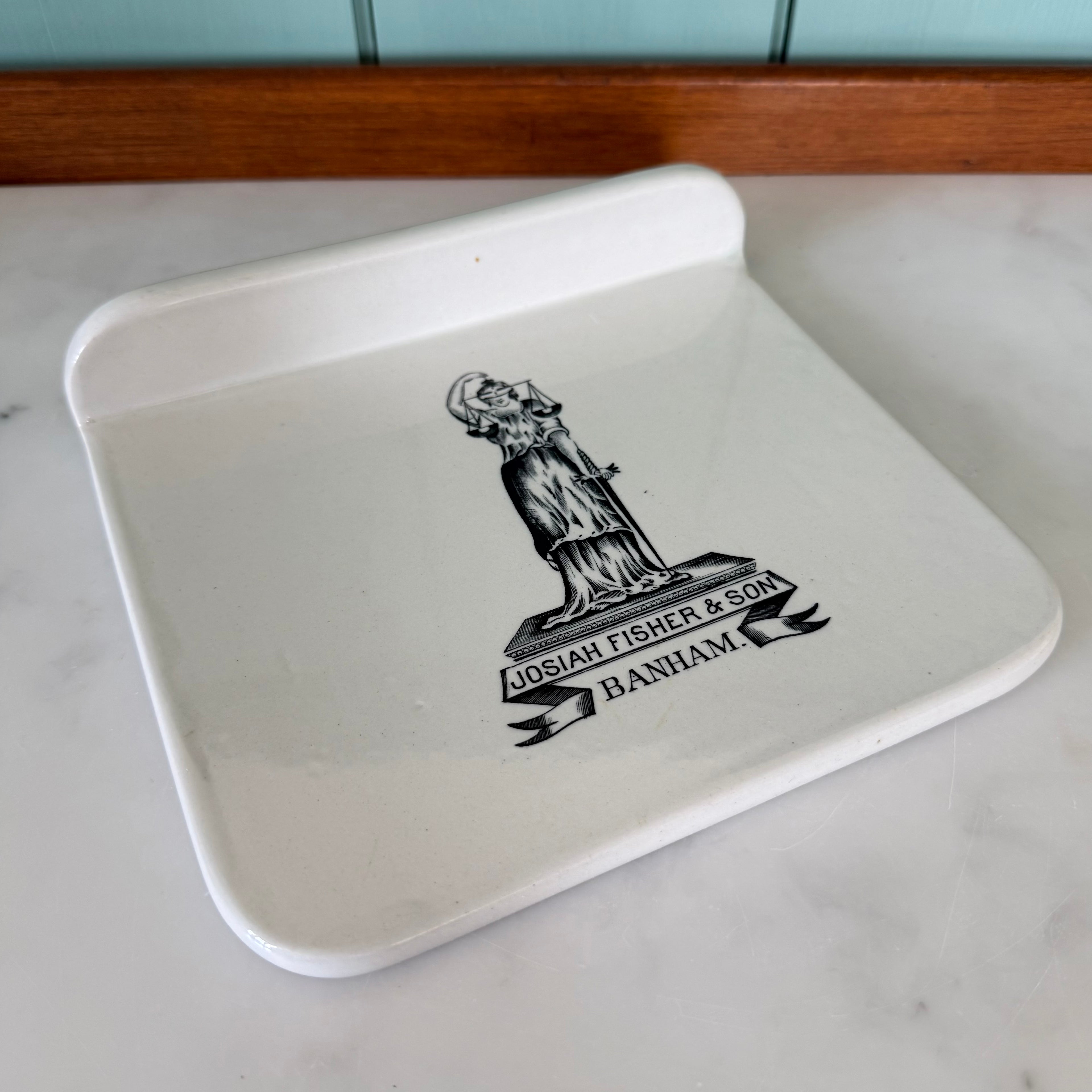Antique Josiah Fisher &amp;amp; Son Banham Ironstone Scale Plate – Lady Justice