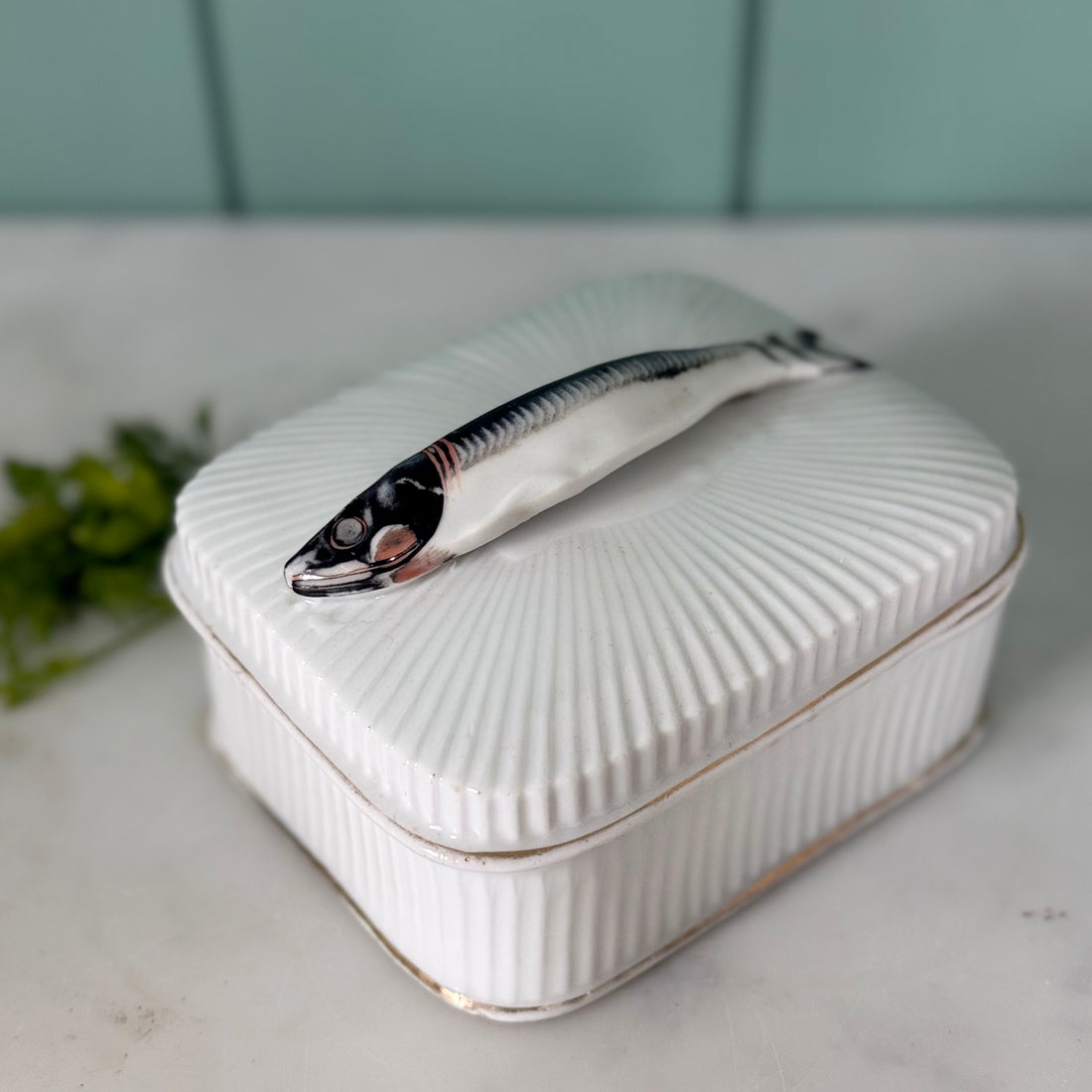 Late Victorian Austrian Porcelain Sardine Dish c1900