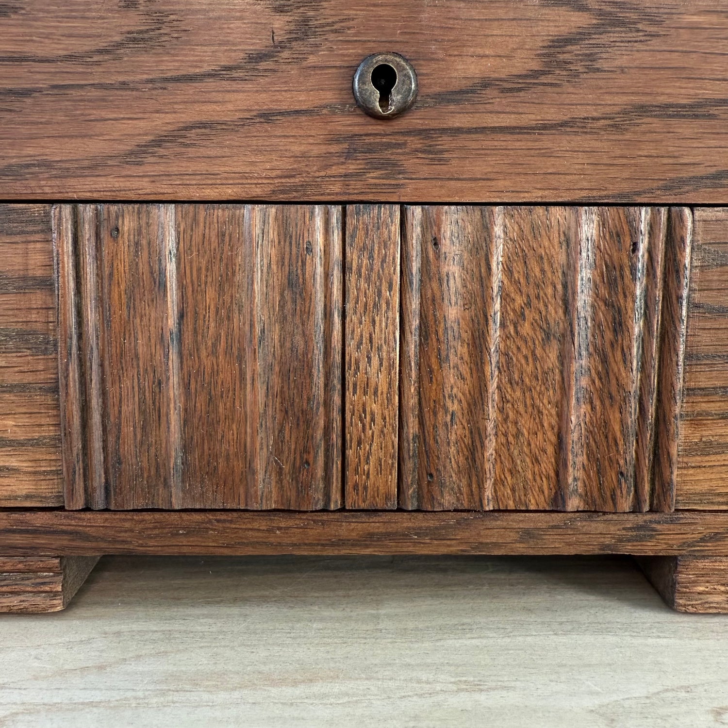 Liberty &amp; Co Oak Sewing Box with Drawers Arts &amp; Crafts Antique