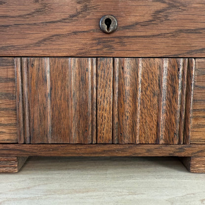 Liberty &amp; Co Oak Sewing Box with Drawers Arts &amp; Crafts Antique