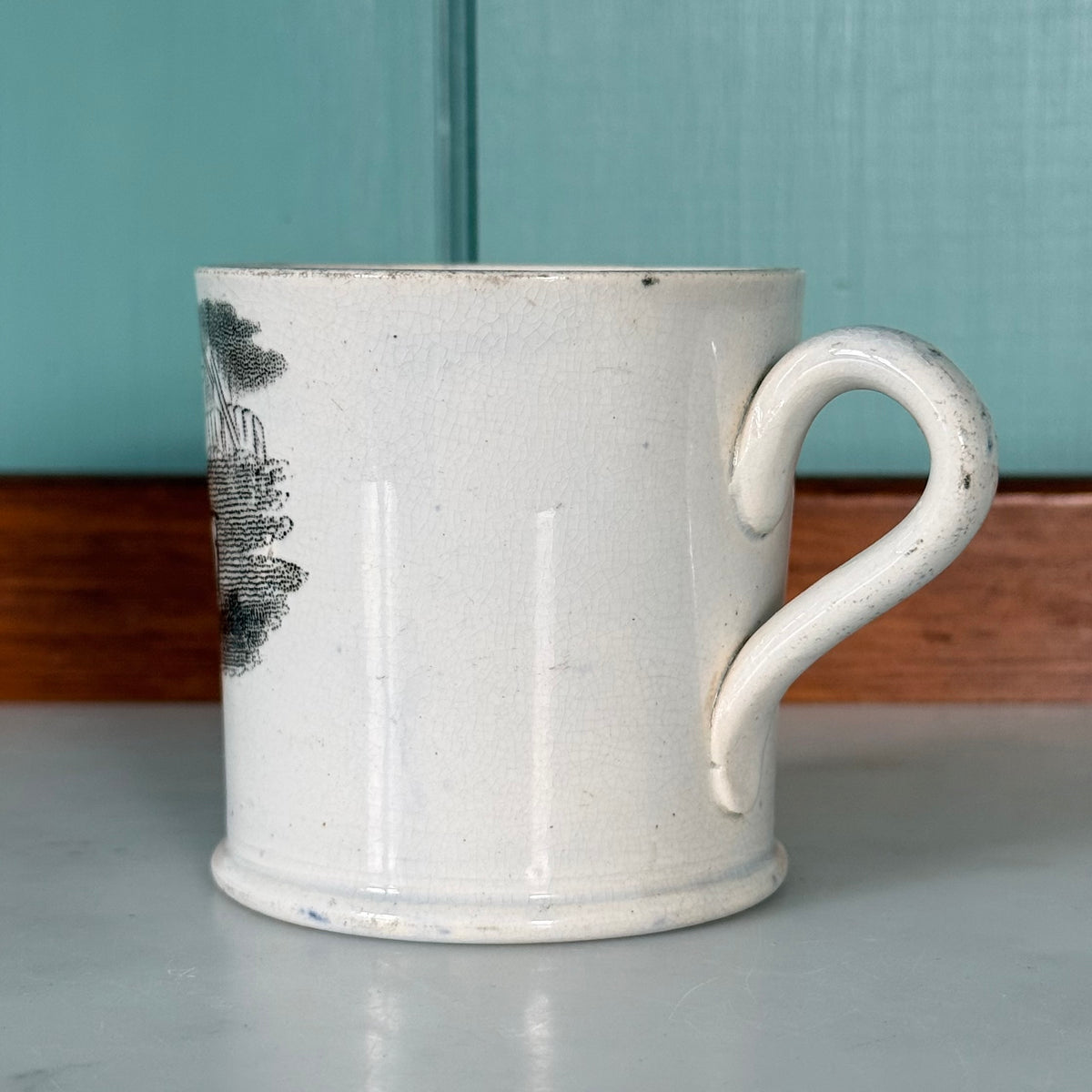 Antique Pearlware Child’s Mug – Farm Yard c.1820–1840