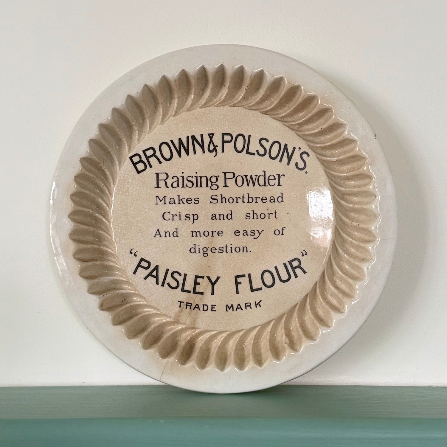 Antique Brown Polson Paisley Flour Advertising Plate Boulton Burslem