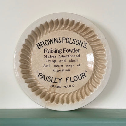 Antique Brown Polson Paisley Flour Advertising Plate Boulton Burslem