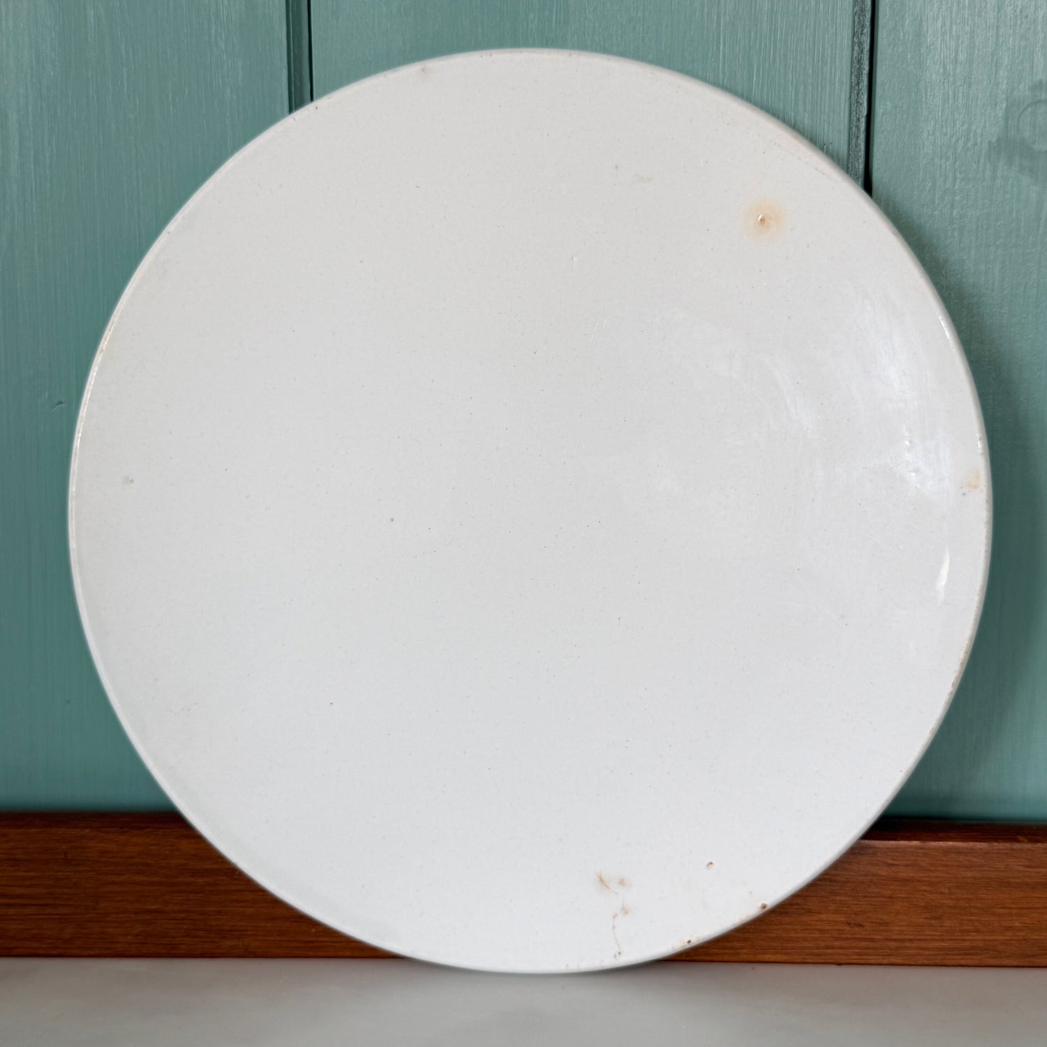 Victorian Green Transfer Grocer’s Scale Plate – Lady Justice HRC c.1860s