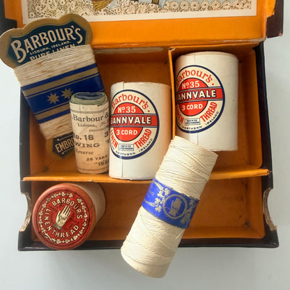 Vintage Barbour’s Ladies’ Box Linen Thread Sewing Set Haberdashery 1950s