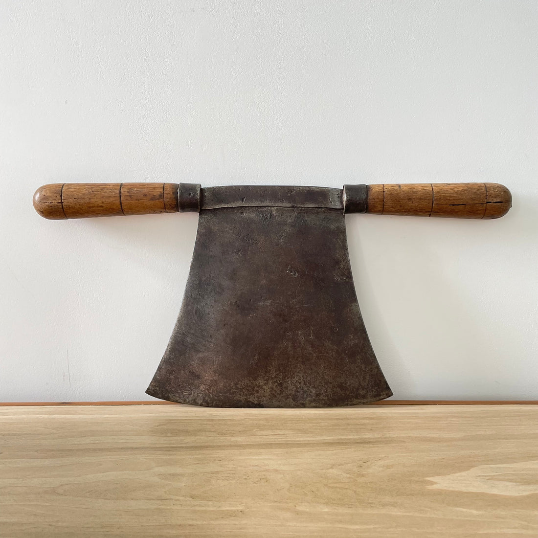 Large Antique Double-Handled Herb Chopper - 19th–Early 20th Century Kitchenalia