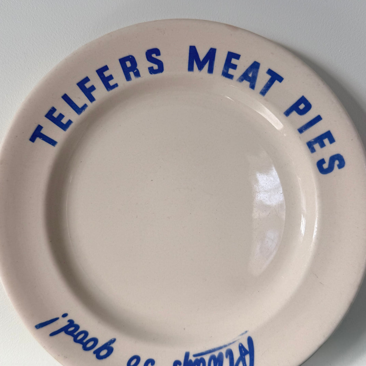 Vintage Telfers Meat Pies Advertising Plate