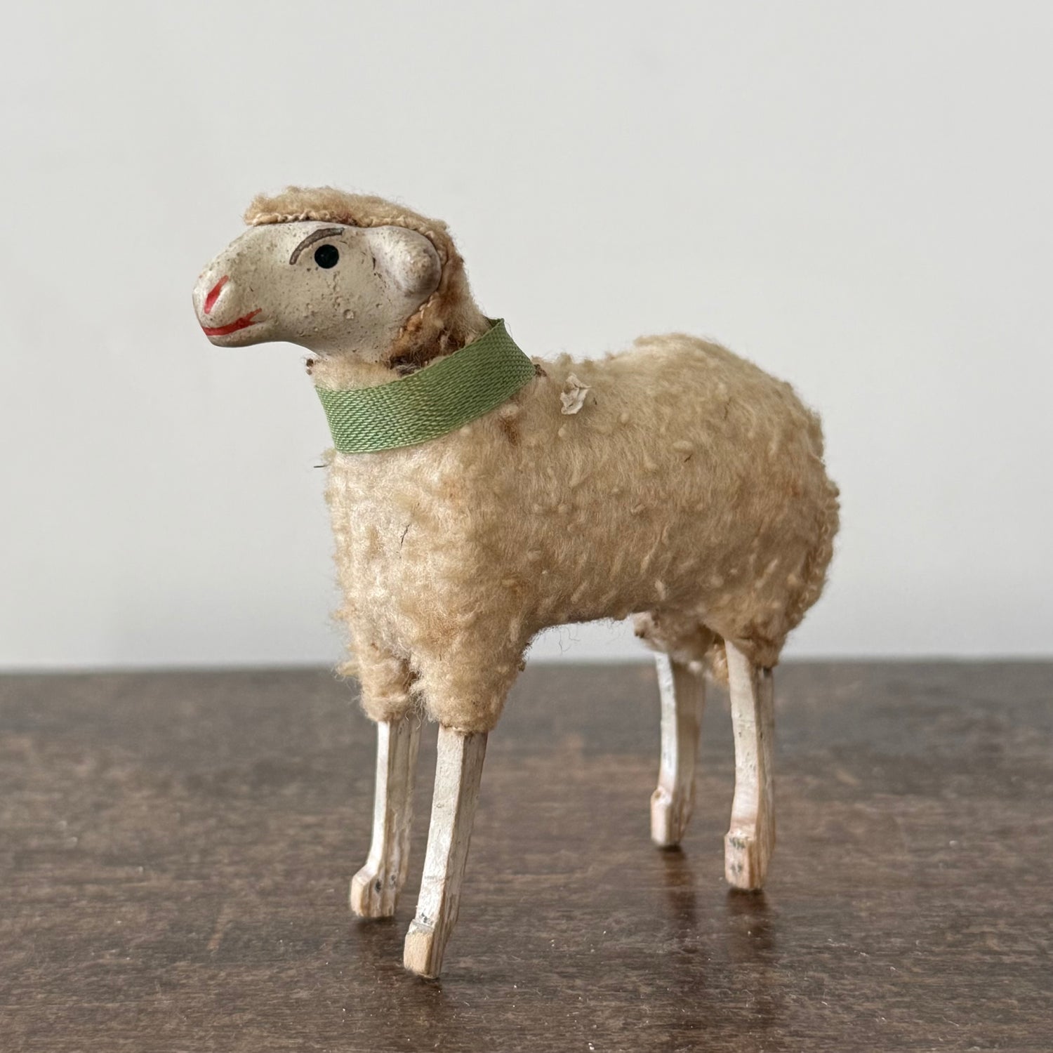 Antique German Putz Sheep Set Erzgebirge Nativity Figures c1920