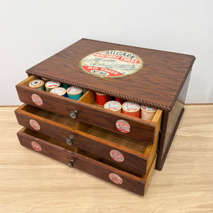 Rare Silcarn Machine Twist Thread Shop Display Cabinet with Drawers