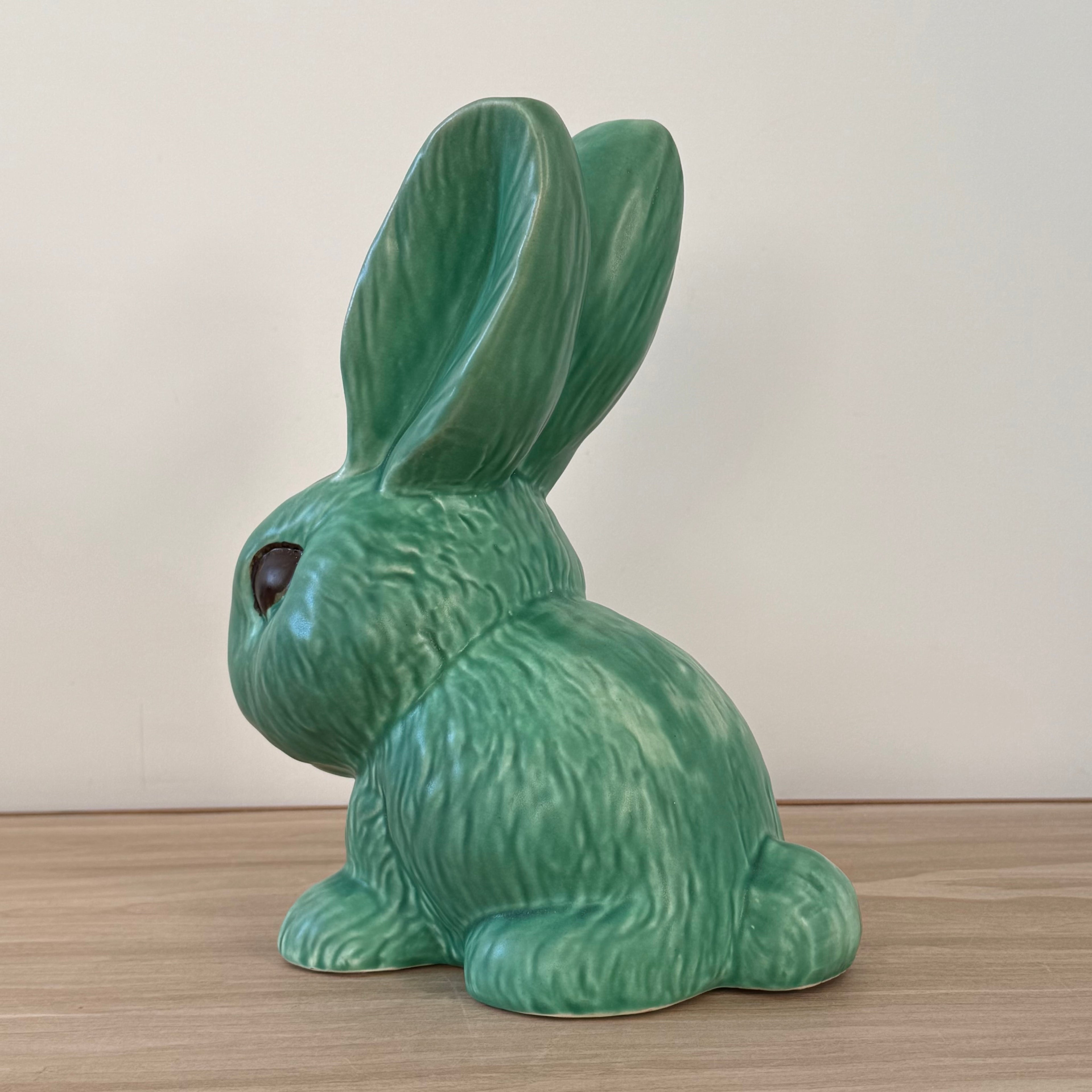 Large Sylvac Green Rabbit Model 1028 Vintage Pottery Figure 25cm