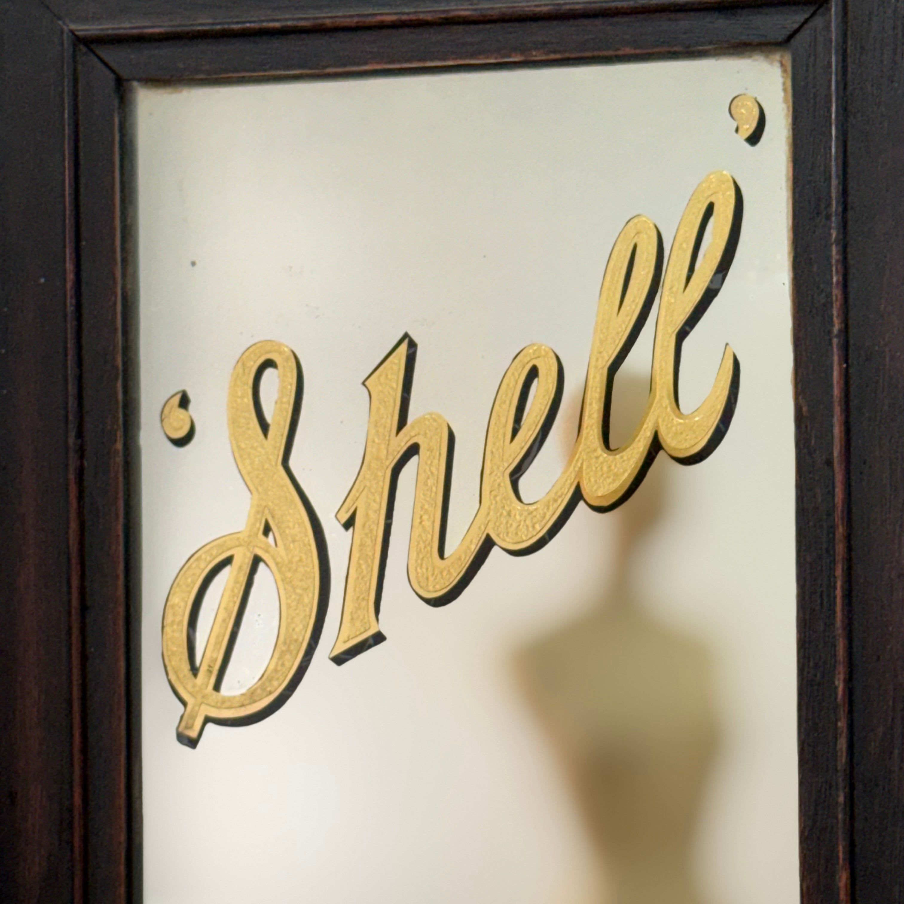 Vintage Shell Petrol Advertising Mirror Royal Warrant British Petroleum BP 1930s