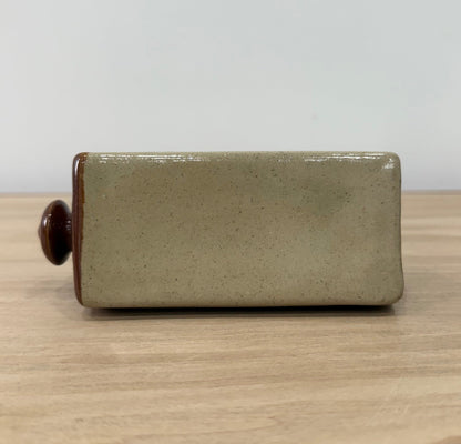 Victorian Miniature Stoneware Pig Bottle Bed Warmer c.1900