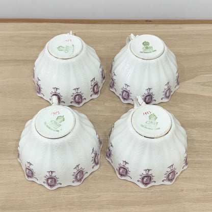 Pre-War Paragon China Purple Cameo Tea Set Cups Saucers Milk Sugar Plate