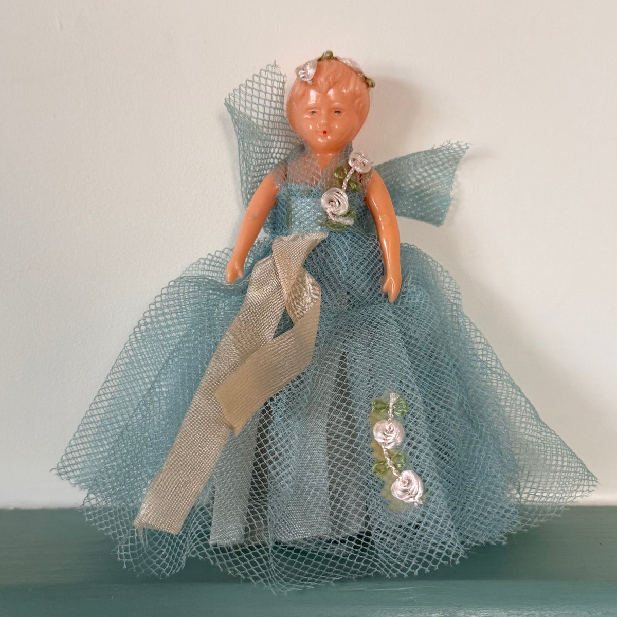 Vintage Blue Christmas Tree-Top Fairy – c.1950s–1960s