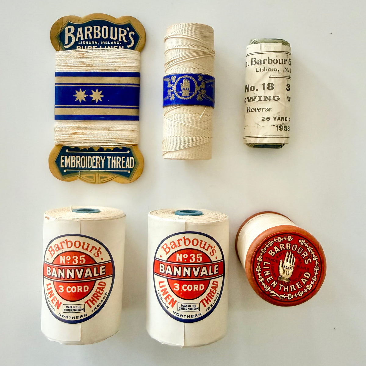 Vintage Barbour’s Ladies’ Box Linen Thread Sewing Set Haberdashery 1950s