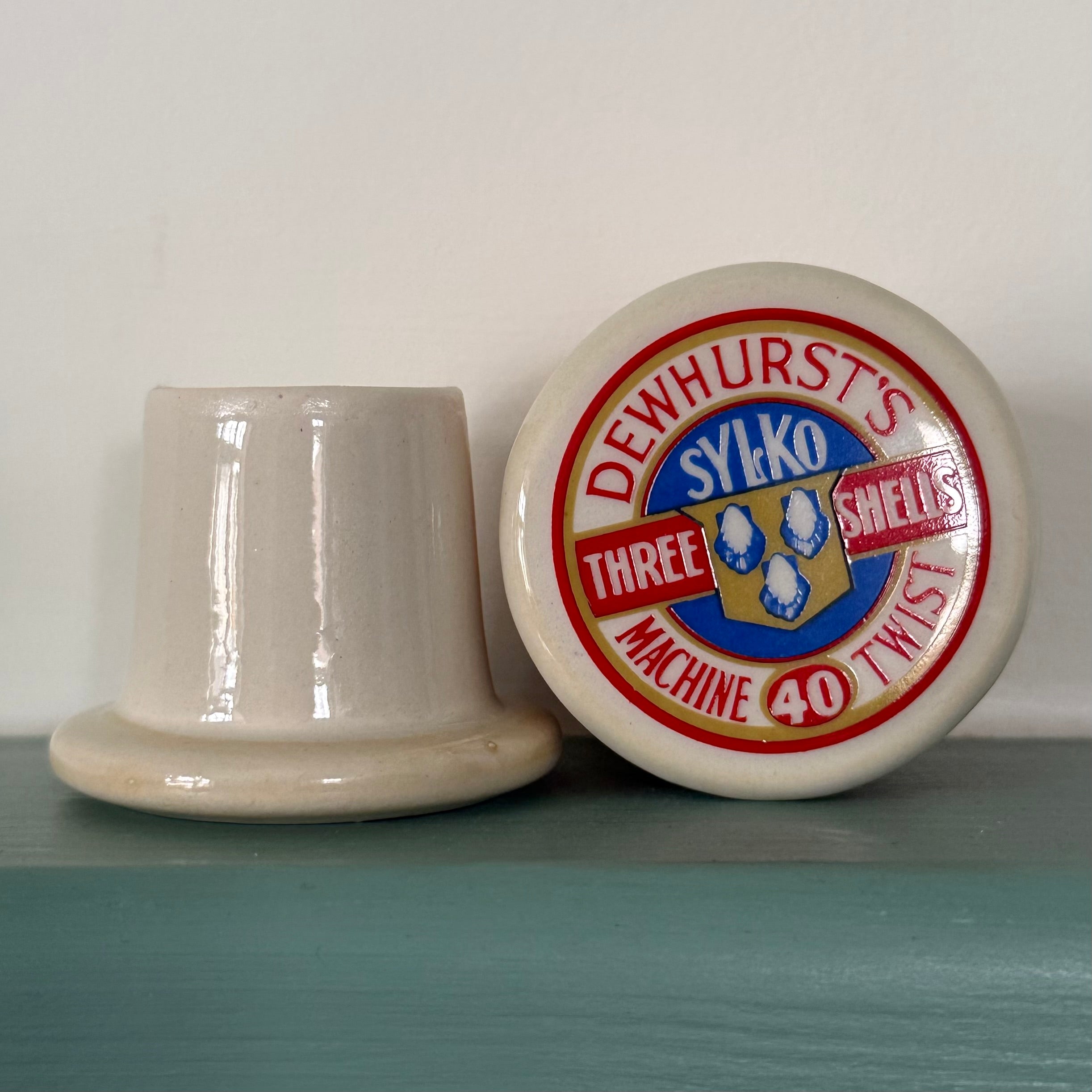 Vintage Dewhurst’s Sylko Ceramic Thread Display Spool 5 cm