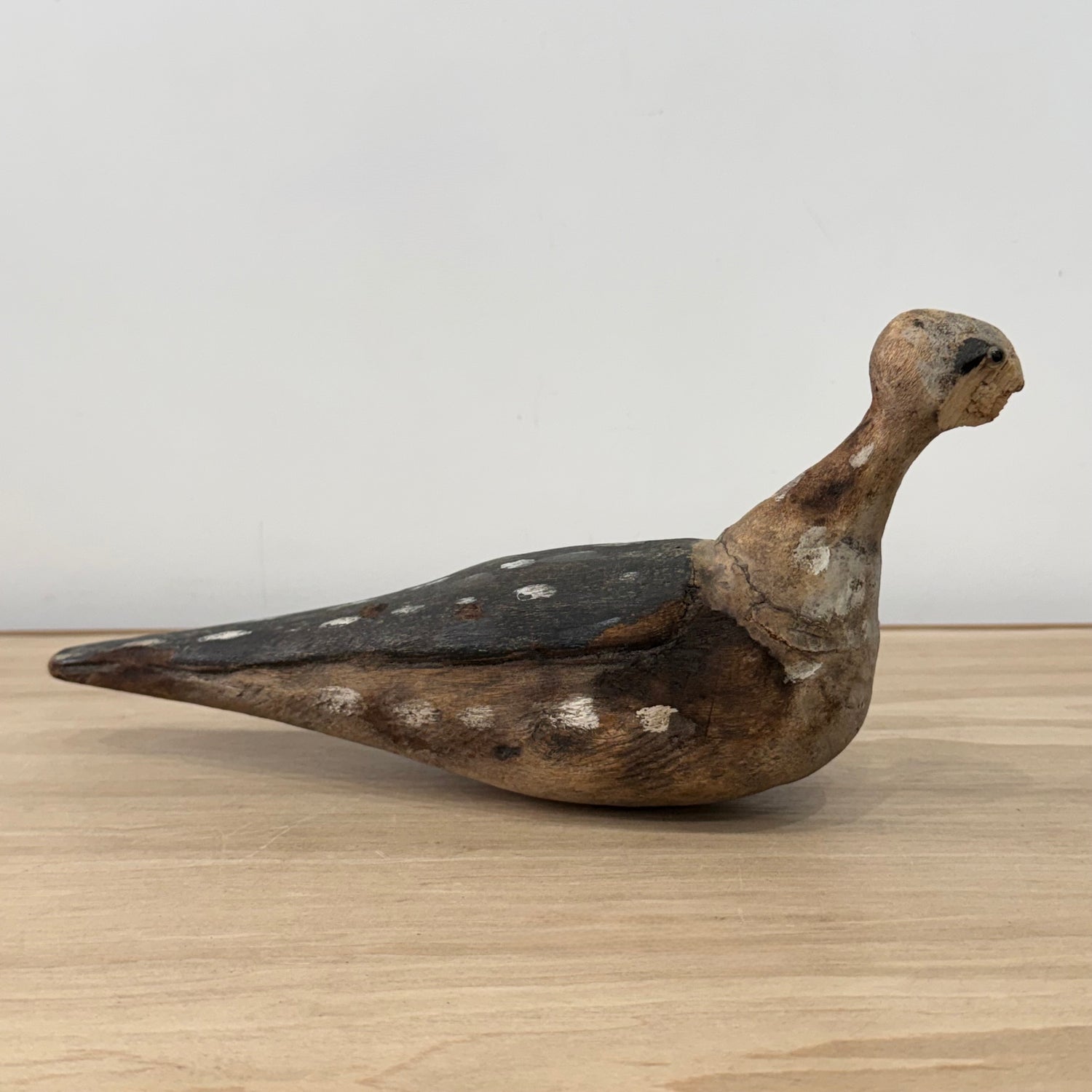 Antique Wooden Lapwing Decoy Hand Carved British Folk Art Bird