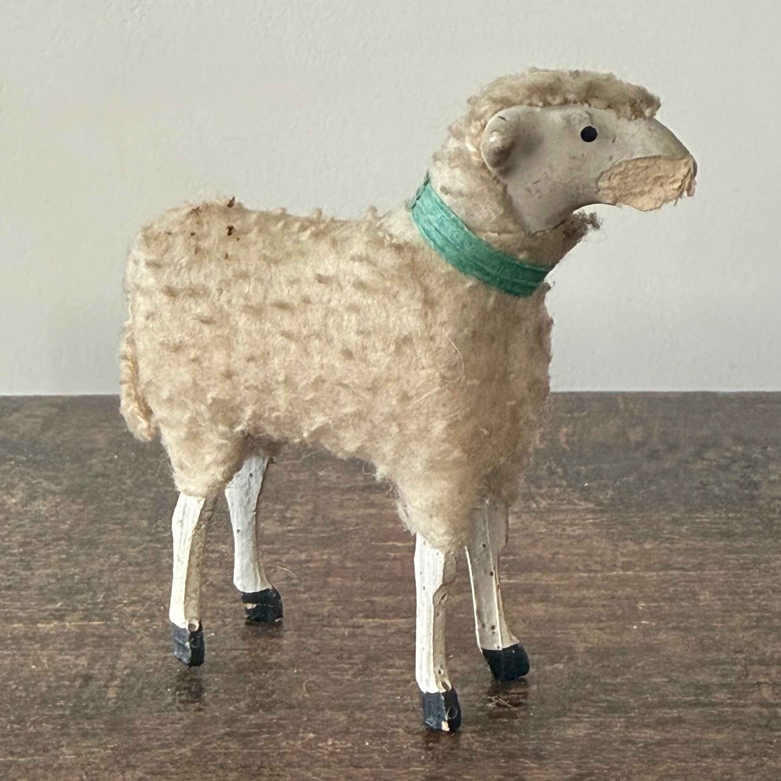 Antique German Putz Sheep Set Erzgebirge Nativity Figures c1920
