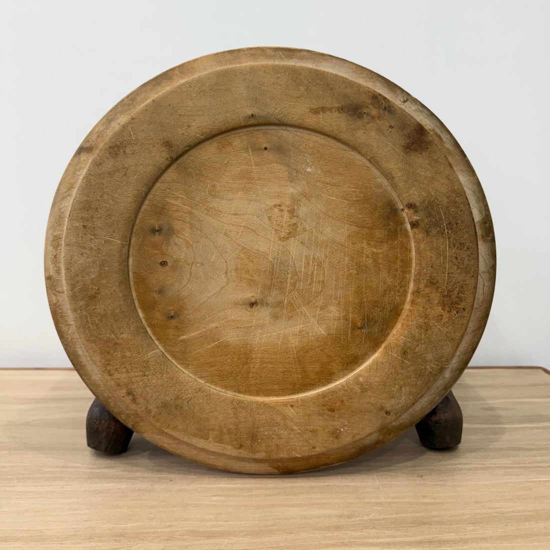 Vintage Carved Wooden Breadboard with Oak Leaves &amp; Acorns Border