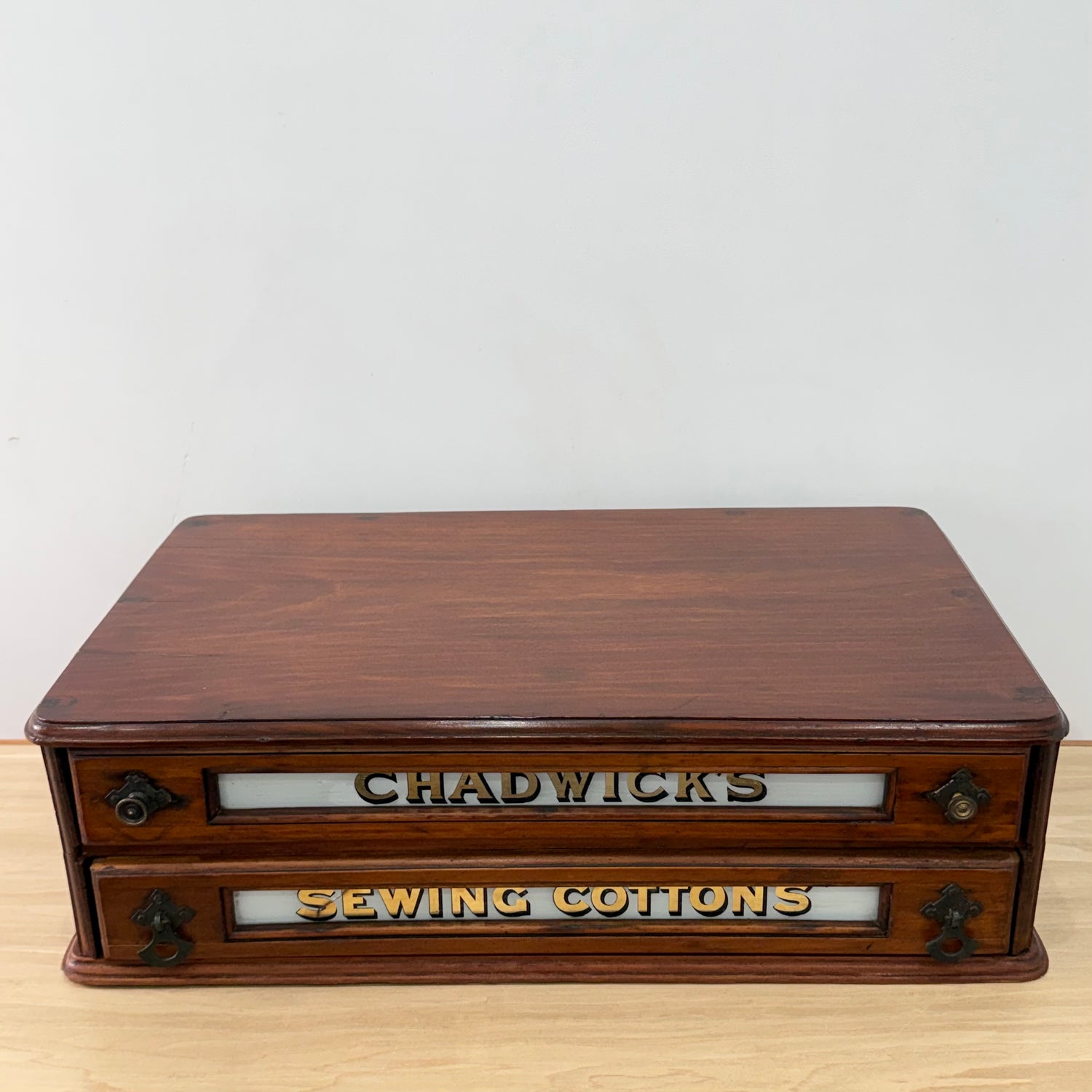 Early 20th Century Chadwick’s Sewing Cottons Shop Display Cabinet with Thread