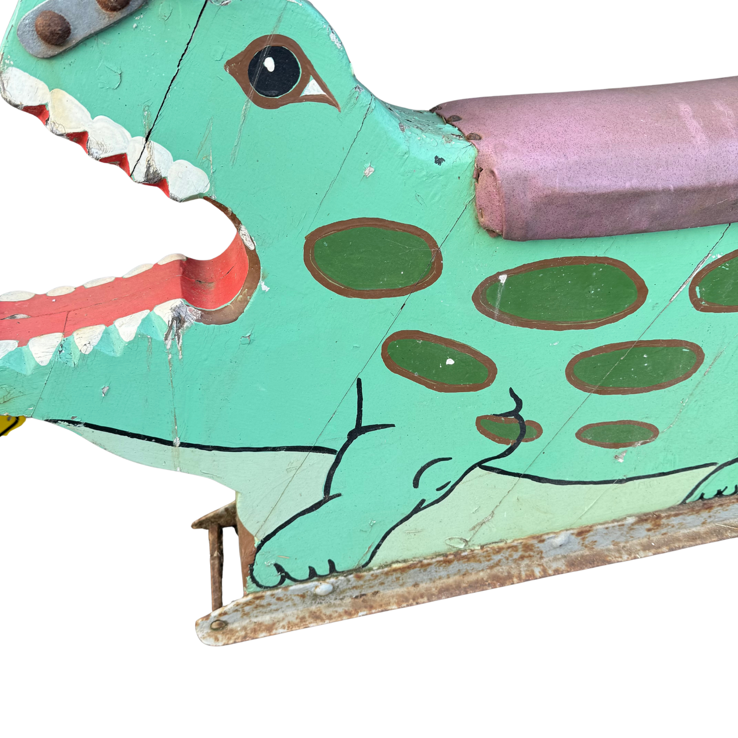 Early Painted Fairground Crocodile Seat Folk Art c.1900-1930