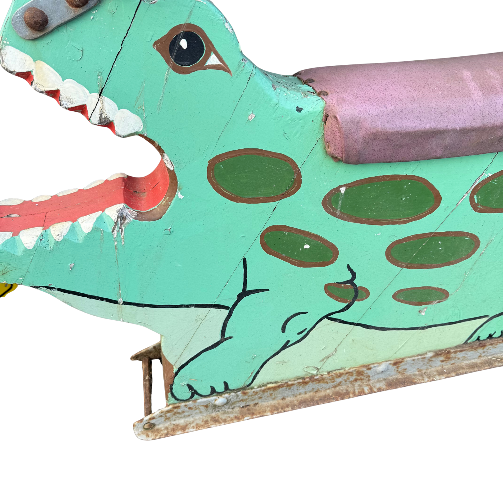 Early Painted Fairground Crocodile Seat Folk Art c.1900-1930