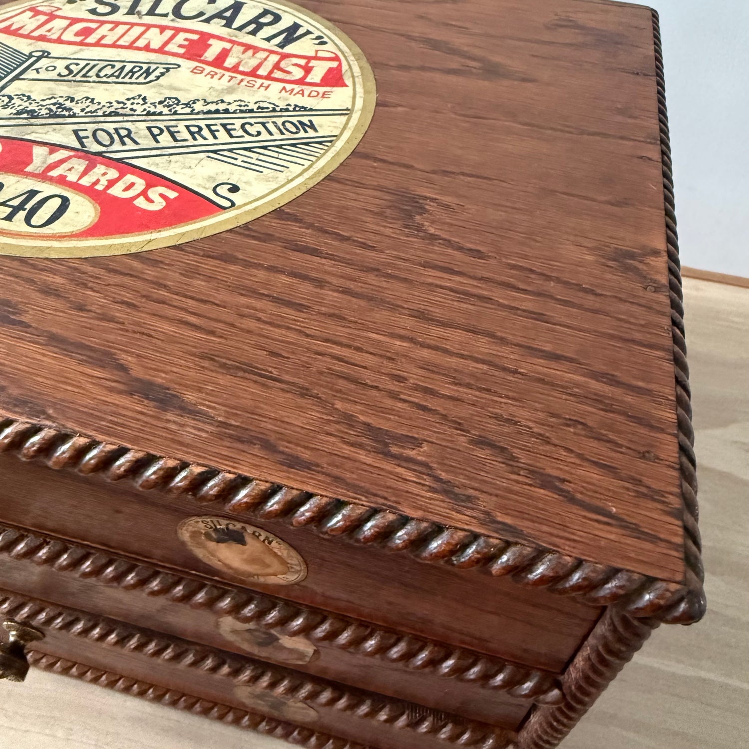 Rare Pre-War SILCARN Machine Twist British Haberdashery Shop Cabinet c.1930