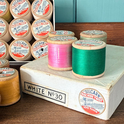 Vintage Silcarn Machine Twist Cotton Reels Boxed Job Lot
