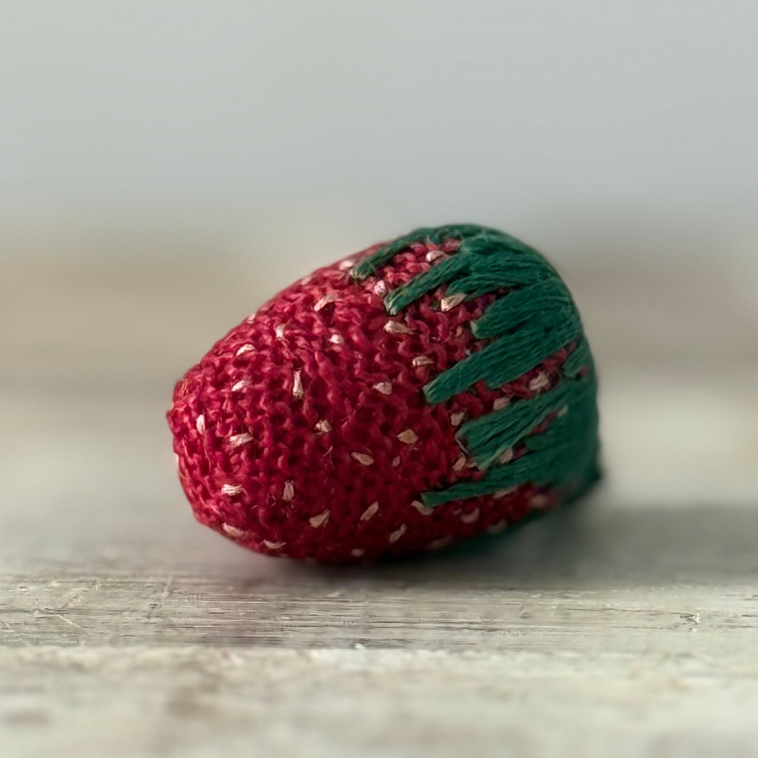 Antique Small Hand-Worked Strawberry Emery