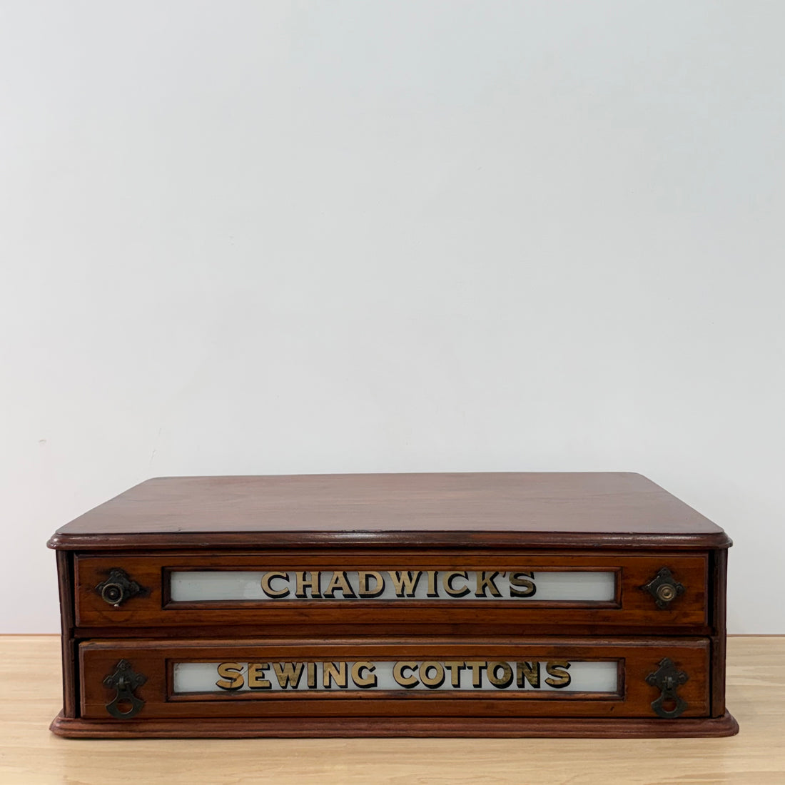 Early 20th Century Chadwick’s Sewing Cottons Shop Display Cabinet with Thread