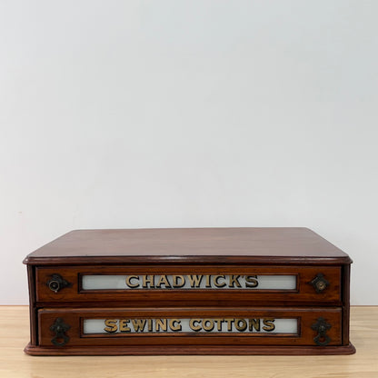 Early 20th Century Chadwick’s Sewing Cottons Shop Display Cabinet with Thread