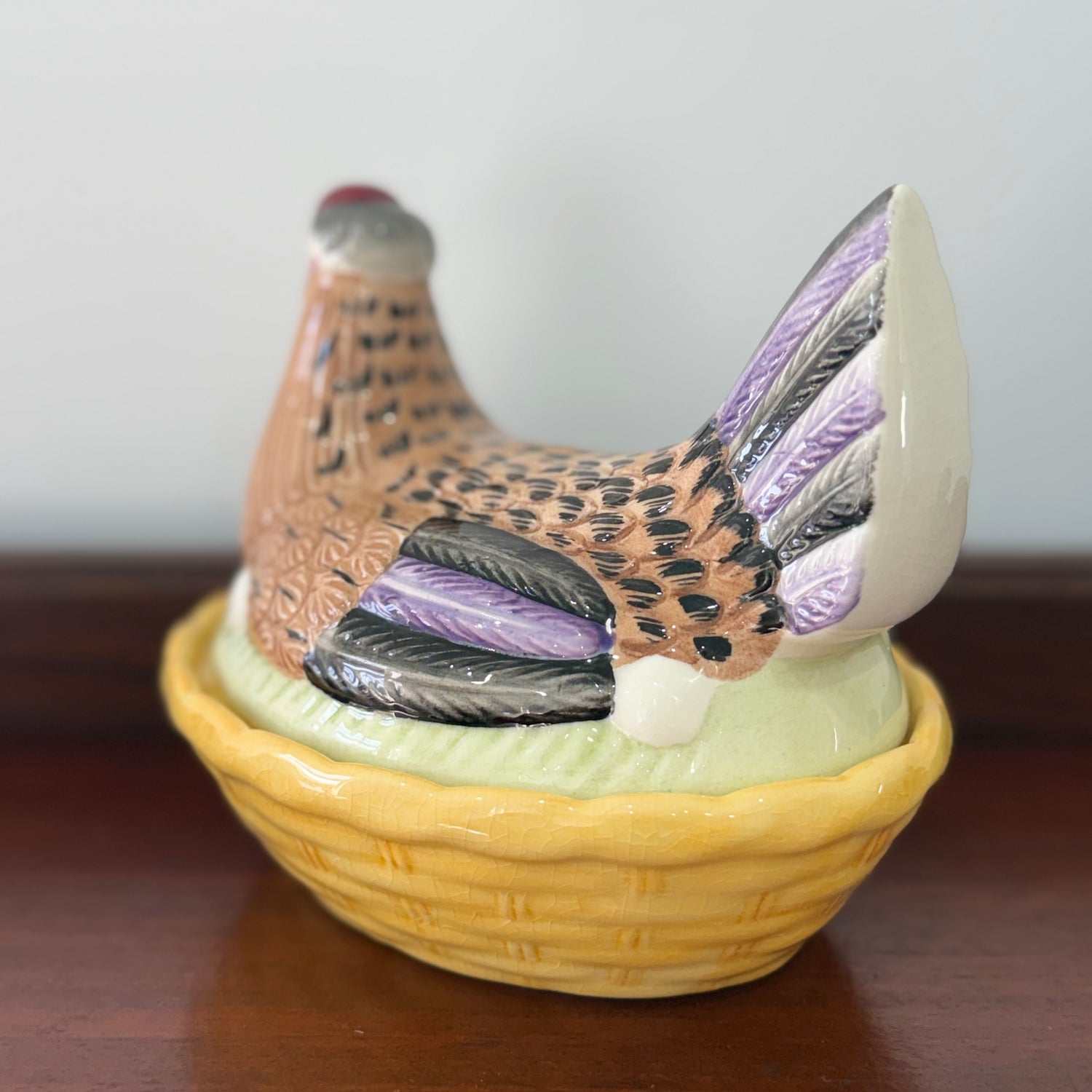 Vintage Ceramic Hen on Nest Egg Dish Chicken Tureen Kitchenalia
