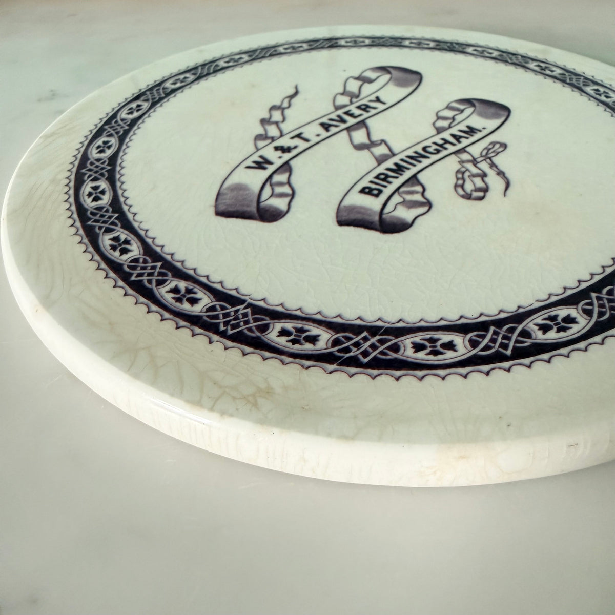Antique Victorian W. T. Avery Birmingham Ceramic Scale Plate
