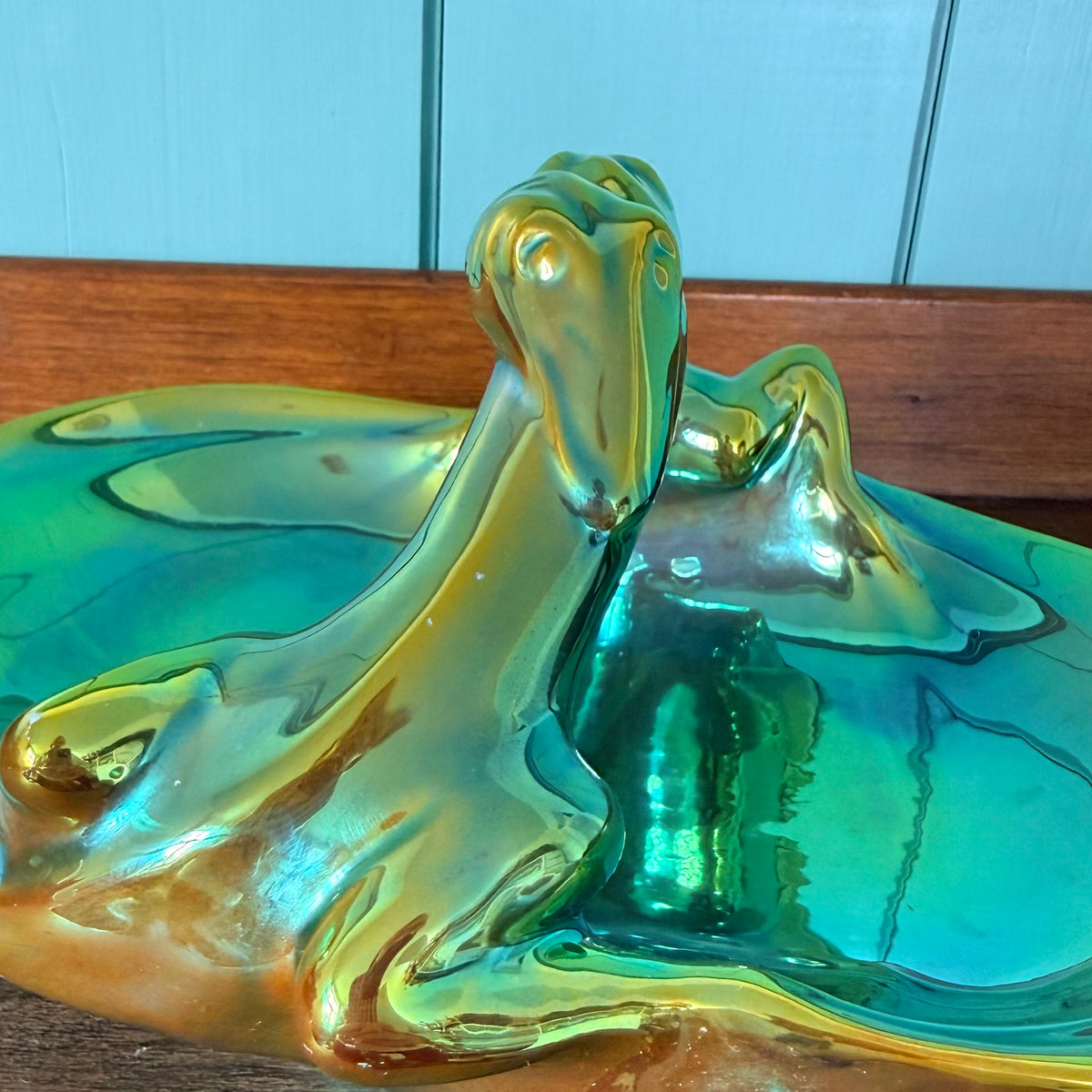 Art Deco Zsolnay Eosin Ceramic Basket Dish c.1930