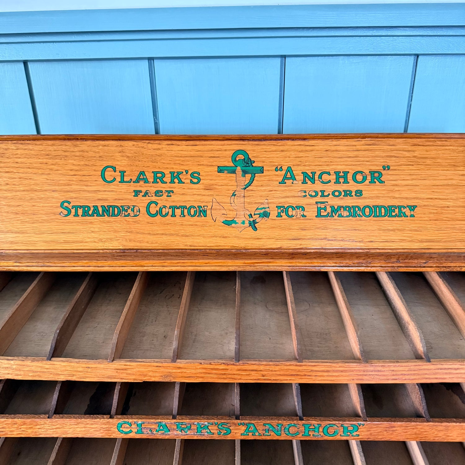 Vintage Clark’s Anchor Embroidery Cotton Display Cabinet