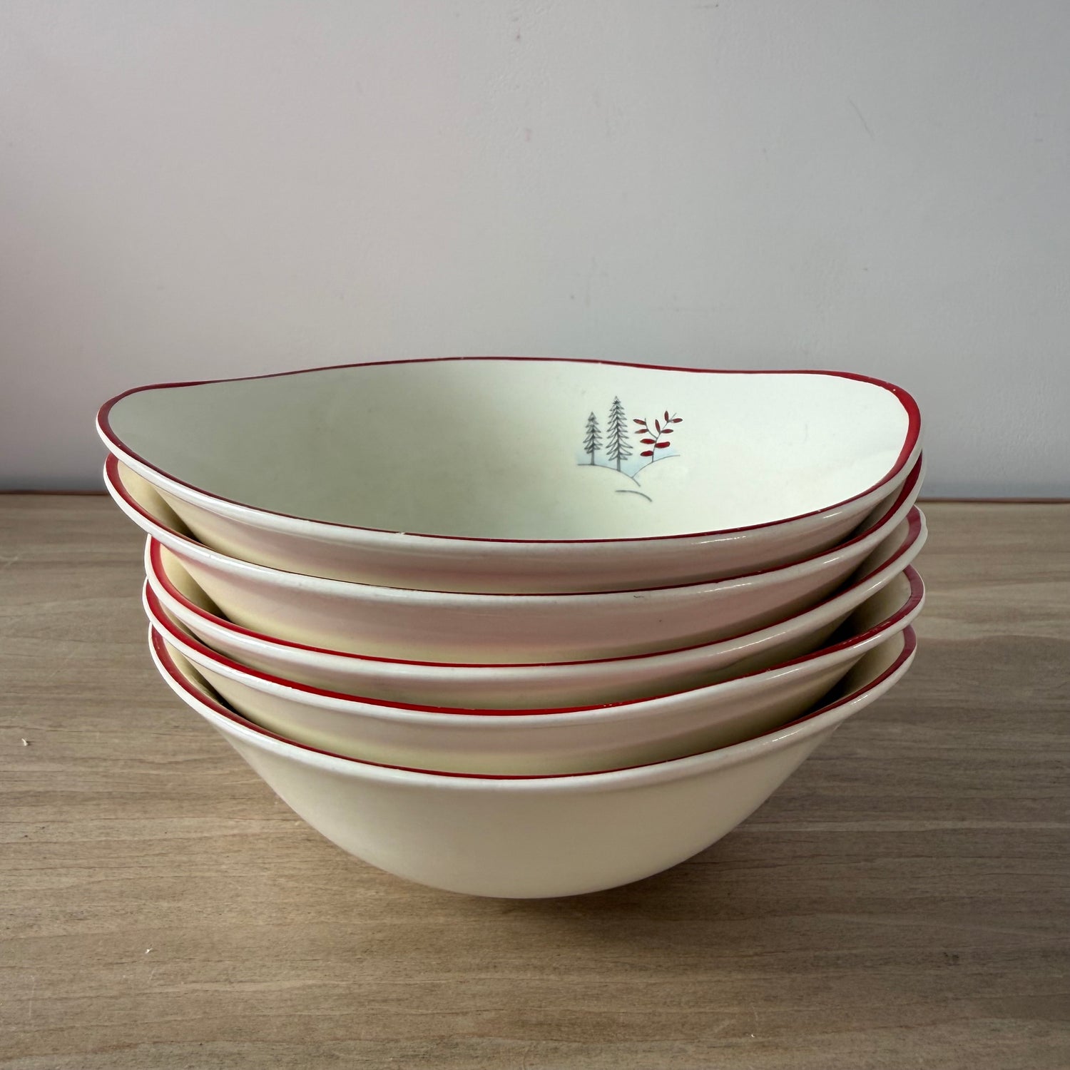 5 Crown Devon Stockholm Leaping Deer Dessert Bowls 1950s