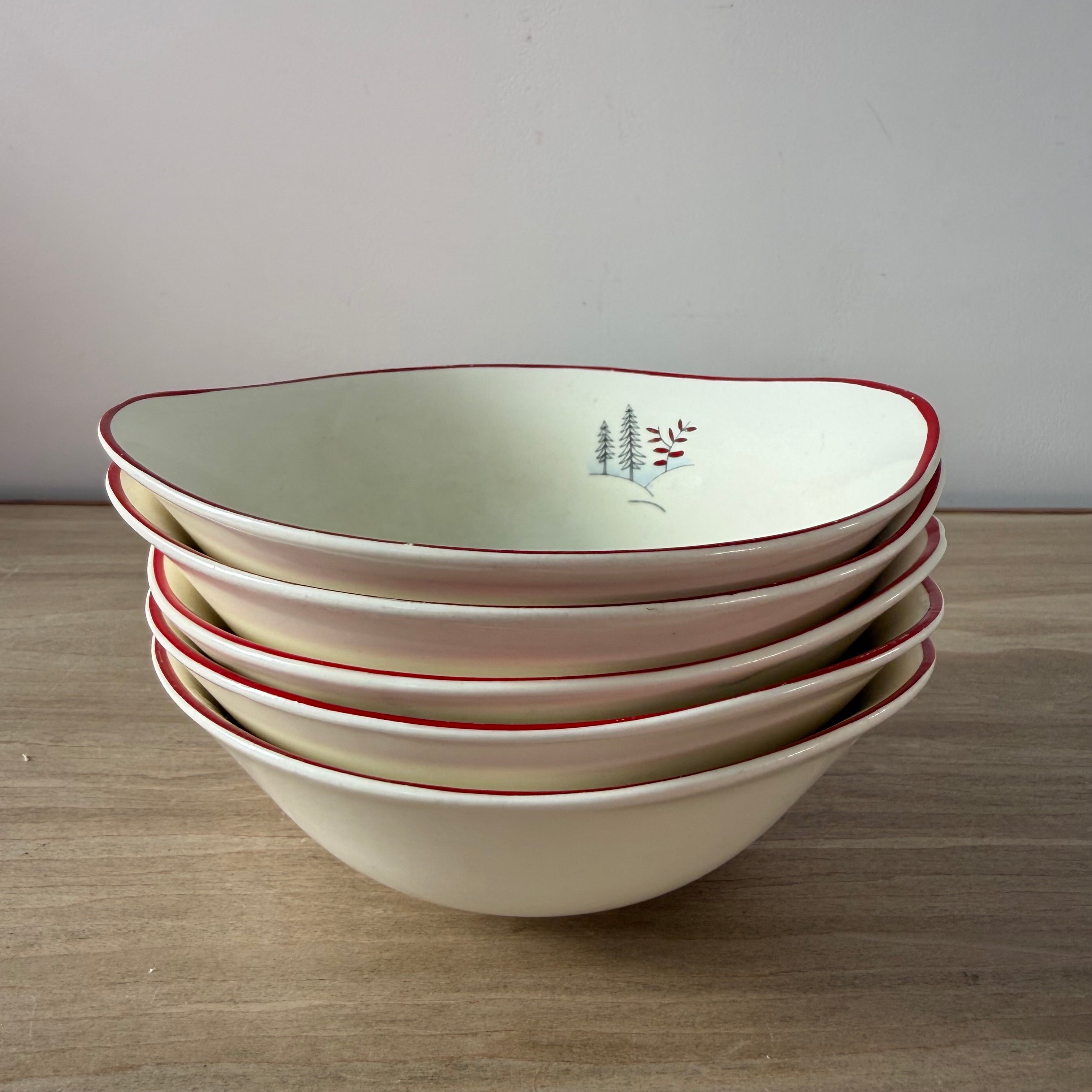 5 Crown Devon Stockholm Leaping Deer Dessert Bowls 1950s