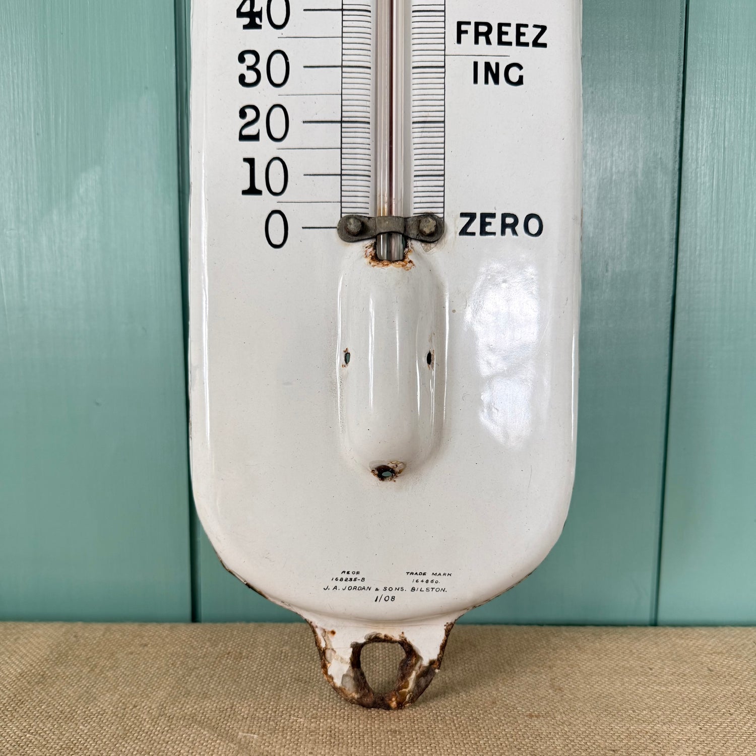 Antique Stephens Ink Enamel Advertising Thermometer Sign