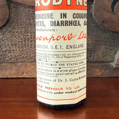 Collis Browne’s Chlorodyne Bottle, Box &amp; Leaflet Vintage Chemist Apothecary Empty
